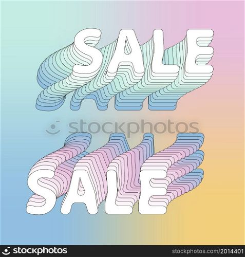 White sale 3D text sign background. Vector holiday. White sale 3D text sign background. Vector holiday illustration.