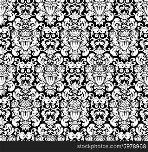 White seamless pattern, vector silhouette
