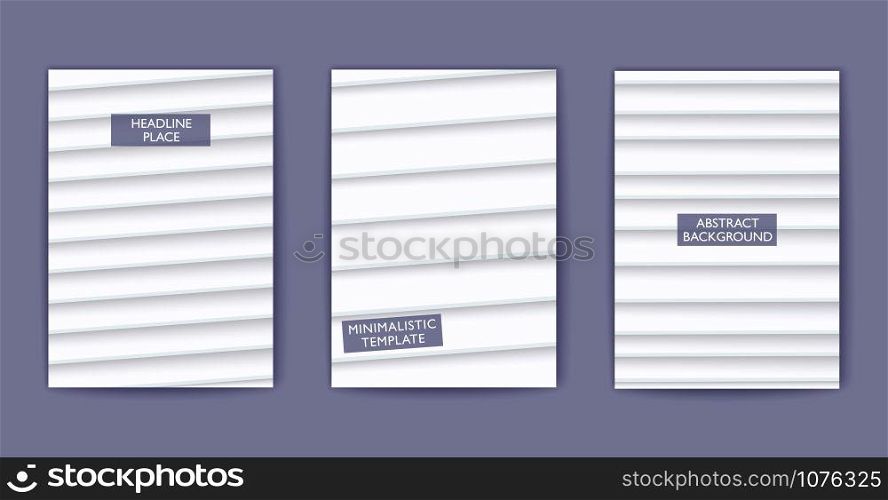 White shaded multi layered poster. Vector 3D cover template. Minimalistic style design. Papercut style. White shaded multi layered poster. Vector 3D cover template. Minimalistic style design.