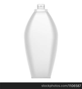 White shampoo bottle icon. Realistic illustration of white shampoo bottle vector icon for web design. White shampoo bottle icon, realistic style