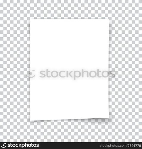 White sheet of paper on a transparent background. Vector illustration .. White sheet of paper on a transparent background.