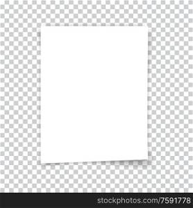 White sheet of paper on a transparent background. Vector illustration .. White sheet of paper on a transparent background.