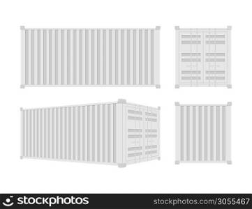 White Shipping Cargo Container Twenty and Forty feet. for Logistics and Transportation. Vector stock Illustration. White Shipping Cargo Container Twenty and Forty feet. for Logistics and Transportation. Vector stock Illustration.