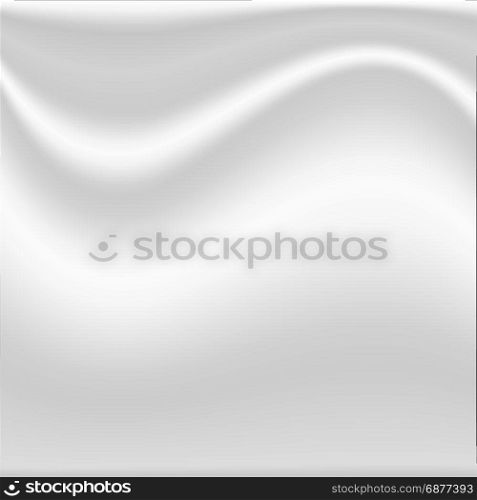 White silk fabric textured crumpled. Textile background. Vector Illustration