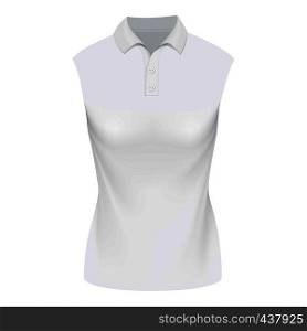 White sleeveless polo tshirt mockup. Realistic illustration of white sleeveless polo tshirt vector mockup for web. White sleeveless polo tshirt mockup