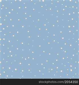 White snow falling on blue background seamless pattern Christmas ornament with white and blue color, vector illustration Digital paper. White snow falling on blue background seamless pattern
