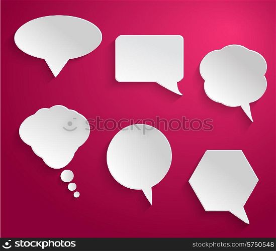White speech bubbles on red backgraund