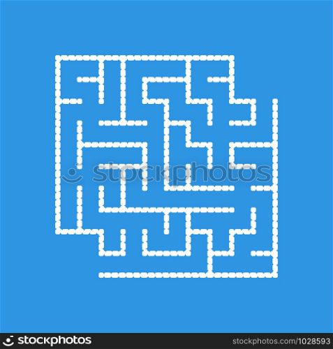 White square labyrinth with entrance and exit. An interesting game for children. A simple flat vector illustration isolated on a colored background. With a place for your drawings. White square labyrinth with entrance and exit. An interesting game for children. A simple flat vector illustration isolated on a colored background. With a place for your drawings.