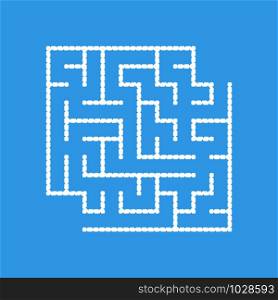 White square labyrinth with entrance and exit. An interesting game for children. A simple flat vector illustration isolated on a colored background. With a place for your drawings. White square labyrinth with entrance and exit. An interesting game for children. A simple flat vector illustration isolated on a colored background. With a place for your drawings.