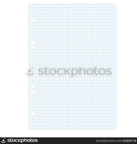 White squared blank white paper sheet. Vector illustration.