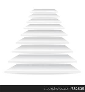 White stairs on white background, stock vector illustration