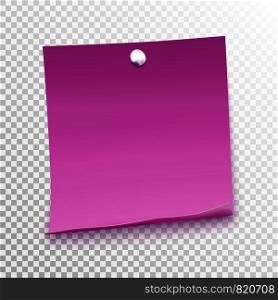 White sticky note isolated on background. Template for your projects. Vector illustration.. White sticky note isolated on background. Template for your projects.