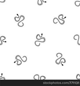 White striped snake pattern repeat seamless in black color for any design. Vector geometric illustration. White striped snake pattern seamless black