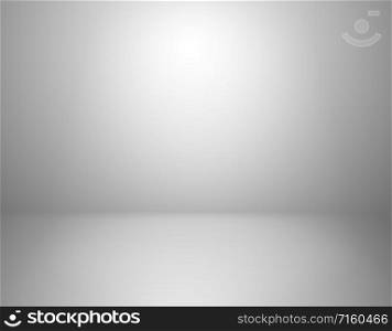 White studio background. Empty gray room, blank product display backdrop with shadow vector indoor 3d perspective template of scene. White studio background. Empty gray room, blank product display backdrop with shadow vector indoor 3d template