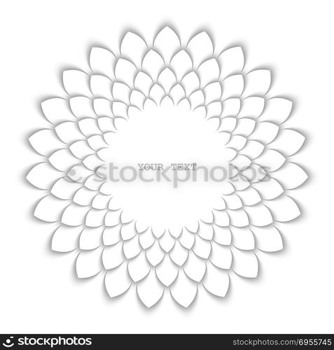 White sunflower. Abstract stylized sunflower. White isolated design element