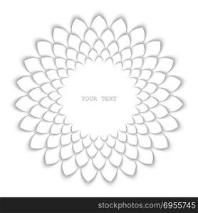 White sunflower. Abstract stylized sunflower. White isolated design element
