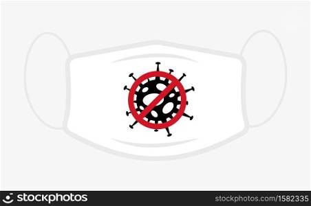 White Surgical face mask stop coronavirus 2019-nCoV concept vector illustration