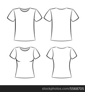 White t-shirt clothing blank template vector illustration