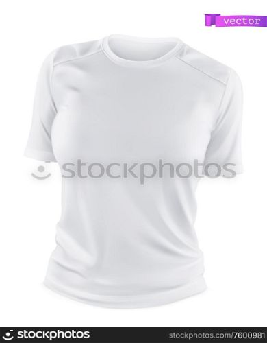 White t-shirt mockup. 3d realistic vector