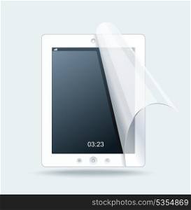 White tablet pc on white background