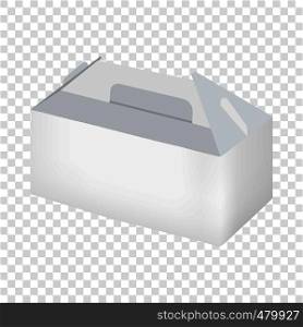 White take out box mockup. Realistic illustration of empty white take out box vector mockup for web. Empty white take out box mockup, realistic style