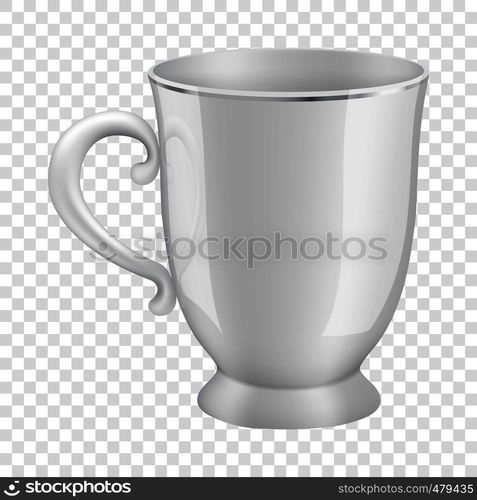 White tea cup mockup. Realistic illustration of white tea cup vector mockup for web. White tea cup mockup, realistic style