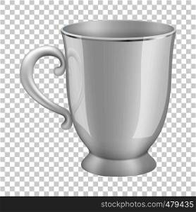 White tea cup mockup. Realistic illustration of white tea cup vector mockup for web. White tea cup mockup, realistic style