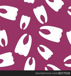 White teeth seamless pattern. Vector background for dentist