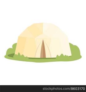 White tent icon cartoon vector. Luxury house. Forest tourism. White tent icon cartoon vector. Luxury house