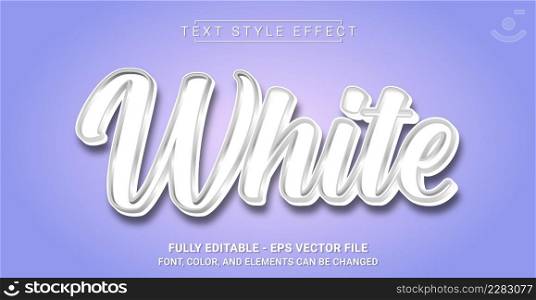 White Text Style Effect. Graphic Design Element.