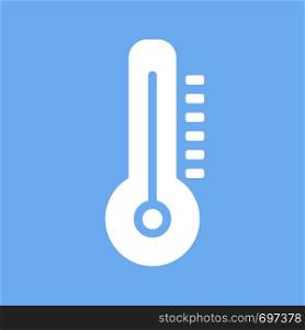White thermometer icon in flat design. Thermometer icon for web design. Eps10. White thermometer icon in flat design. Thermometer icon for web design