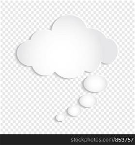 White Thought Bubble Cloud on Transparent Background, stock vector illustration