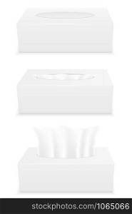 white tissue box set icons vector illustration isolated on background