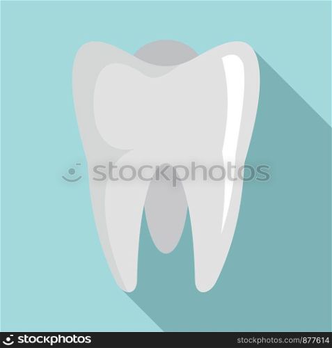 White tooth icon. Flat illustration of white tooth vector icon for web design. White tooth icon, flat style