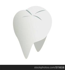 White tooth icon in isometric 3d style on a white background . White tooth icon, isometric 3d style