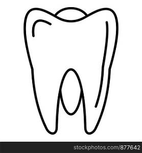 White tooth icon. Outline white tooth vector icon for web design isolated on white background. White tooth icon, outline style