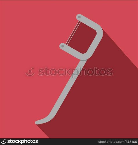 White toothpick floss icon. Flat illustration of white toothpick floss vector icon for web design. White toothpick floss icon, flat style