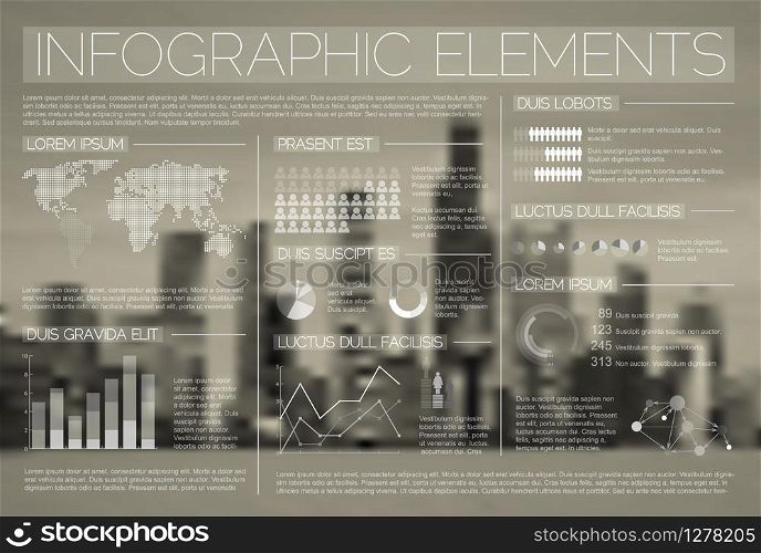 White transparent Vector set of Infographic elements for your documents and reports