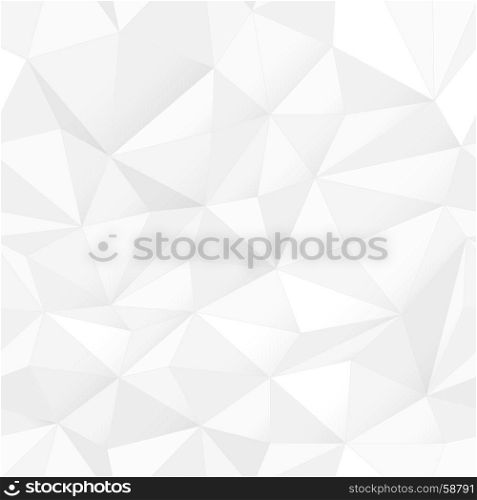 White triangle surface, seamless pattern. Simple whitel Design texture. White Low Poly Pattern Background