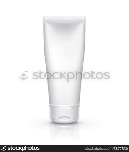 White tube mock-up for cream, tooth paste, gel, sauce, paint, glue. Vector illustration EPS 10