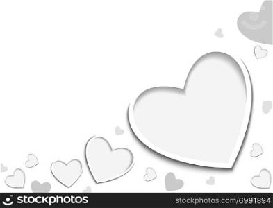 White Valentine Background with Hearts