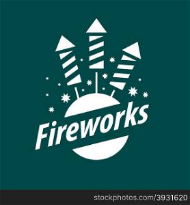 White vector logo for entertainment and fireworks