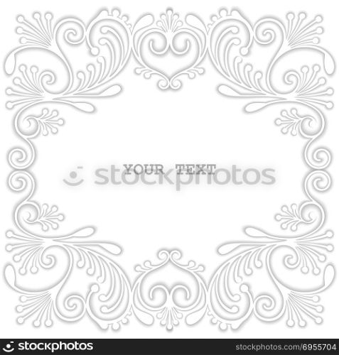 White victorian molding. White victorian fretwork pattern of shaded engraving