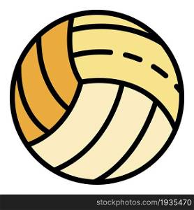 White volleyball ball icon. Outline white volleyball ball vector icon color flat isolated. White volleyball ball icon color outline vector