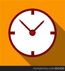 White wall clock icon. Flat illustration of white wall clock vector icon for web. White wall clock icon, flat style