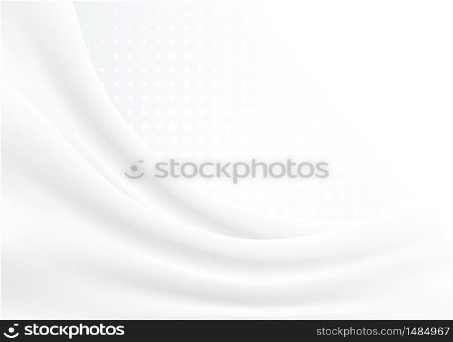 White wave background like a swaying white cloth. You can use for ad, poster, template, business presentation. Vector illustration