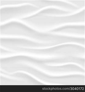 White wavy seamless vector texture. White wavy seamless vector texture. Realistic textile fabric, cloth material illustration