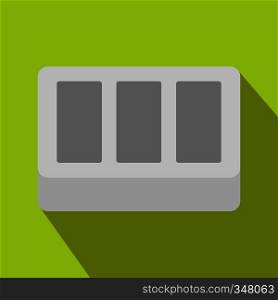 White window frame icon in flat style on a green background. White window frame icon, flat style