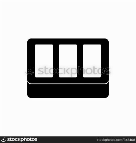 White window frame icon in simple style isolated on white background. White window frame icon, simple style