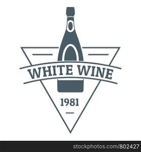 White wine logo. Simple illustration of white wine vector logo for web. White wine logo, simple gray style